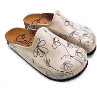 Calceo Damen Clogs mit Gänseblümchen CAL1410 35