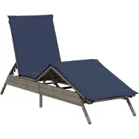 vidaXL Sonnenliege mit Kissen Grau Poly Rattan