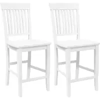 vidaXL Barhocker 2 Stk. Weiß Massivholz Gummibaum
