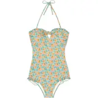 Louise Misha Bathing Suit Bayo Turquoise Flowers Größe: XXS | Badeanzüge Outlet | Damen | Cyan