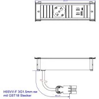 Bachmann KAPSA S 1xP40 1xUSB A&C 22W 0,2m GST18