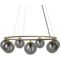 Bolia Hängelampe Orb Smoke Grey Glass / Matt Antique Brass Plated Iron 85 cm