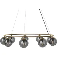 Bolia Hängelampe Orb Smoke Grey Glass / Matt Antique Brass Plated Iron 105 cm