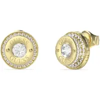 GUESS JUBE05557JWYGT/U Damen-Ohrringe Ohrstecker Coin Pave Goldfarben