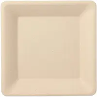 Papstar 50 Teller, Zuckerrohr "pure" eckig 15,5 cm x 15,5 cm natur