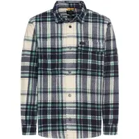 Camel active Flanellhemd , Herren, Gr. XXL, N-Gr, blau (fir grün), Flanell, Obermaterial: 100% Polyester, kariert, weit normal, 1-Knopf-Manschette, Hemden Flanellhemd, Oversized