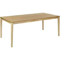 Beliani Esstisch Naturfarbene Esche Holz MDF Gummibaumholz 200 x 100 cm Holzbeine Rechteckige furnierte Platte Natürliches Finish Minimalistische skandinavische Küche
