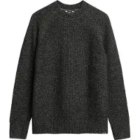 Superdry für Herren. M6110634A Dicker schwarzer Raglan-Pullover (L), Lässig, Polyester