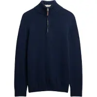 Superdry für Herren. M6110648A Jersey-Baumwollklassiker Henley marineblau (M), Lässig, Baumwolle, Langarm
