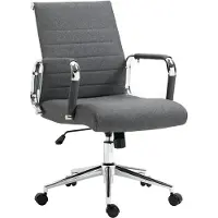 SVITA Office Comfort Bürostuhl Schreibtischstuhl Drehstuhl Niedrige Rückenlehne Stoff Dunkelgrau