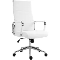 SVITA Office Comfort Bürostuhl Schreibtischstuhl Drehstuhl Hohe Rückenlehne Kunstleder Weiß