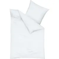 TRAUMSCHLAF Uni Feinbiber Bettwäsche 135x200 cm + 80x80 cm weiss