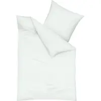 TRAUMSCHLAF Uni Feinbiber Bettwäsche 200x220 cm + 2x 80x80 cm ivory