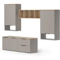 Vicco Wohnwand Wido Greige 5 Teile, Model 57460