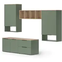 Vicco Wohnwand Wido Grün 5 Teile, Model 57454