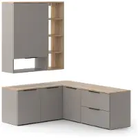 Vicco Wohnwand Wido Greige 5 Teile, Model 57465