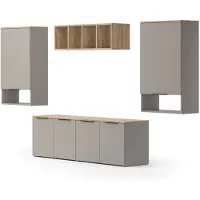 Vicco Wohnwand Wido Greige 5 Teile, Model 57461