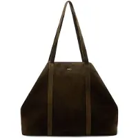 Manfield Grüner Veloursleder-Shopper | Größe Onesize