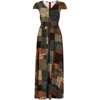 Apricot Maxikleid "Patchworkkleid" 1 tlg. mit Smokdetails