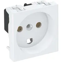 Csdk-Sl Stikkontakt enkelt 2 polet med jord, Modul 45 RAPID, hvid RAL 9010