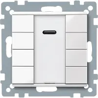 Schneider Electric MTN617519 Taster 4fach plus mit IR-Empfänger, polarweiß glänzend, System M