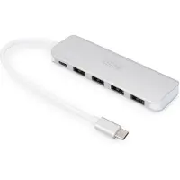 Digitus USB Typ-CTM 4-Port Hub (USB 3.0) + PD, USB 3.2 Gen 1 (3.1 Gen 1) Type-C, USB 3.2 Gen 1 (3.1 Gen 1) Type-A, USB 3.2 Gen 1 (3.1 Gen 1) Type-C, 5000 Mbit/s, Silber, Aluminium, 0,2 m