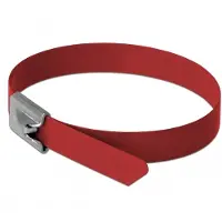 DeLOCK Edelstahlkabelbinder L 400 x B 7,9 mm rot 10 Stück