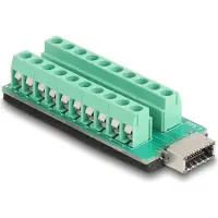 DeLOCK 67189, USB Type-E Key A, Terminal block - 20 pin, Schwarz, Grün