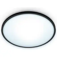 WiZ Connected Superslim Deckenleuchte 16 W, Wi-Fi/Bluetooth, Schwarz, Wi-Fi 4 (802.11n), 802.11b, 802.11g, LED, Metall, Kunststoff, Nicht austauschbare(s) Leuchtmittel