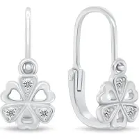 Brilio Silver - Sparkling Silver Flower Earrings for Girls EA189W