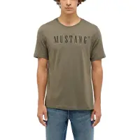 Mustang Kurzarmshirt "Herren Style Austin", Herren, Gr. 4XL, grün (khaki), Jersey, 100% Baumwolle, Rundhals, Shirts Kurzarmshirt