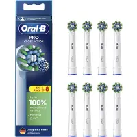Oral-B | Ersatz-Zahnbürstenköpfe | EB50RX-8 Cross Action Pro | Köpfe | Für Erwachsene | Anzahl Bürstenköpfe im Set 8 | Weiß