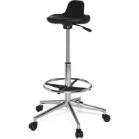 Hjh OFFICE TOP WORK 03 - Arbeitsstuhl Arbeitshocker Schwarz