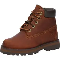 Timberland Unisex für Kinder. TB0A28U23581 Braune Leder-Schnürstiefel Courma (21), Wohnung, Schnürsenkel, Reißverschluss, Lässig, Kinderbekl