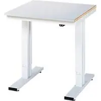 RAU Werktisch Adlatus, elektrisch höhenverstellbar, 25 mm MDF-Platte mit Stahlblechbelag, 300 kg, B 750 x T 800 x H 720-1120 mm, silber/lichtgrau