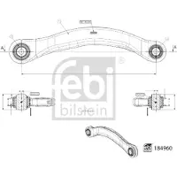 FEBI BILSTEIN Querlenker, Radaufhängung 184960 Hinterachse