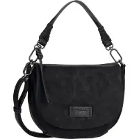 Gabor Überschlagtasche Schwarz, Lida, Flap bag S top zip, black