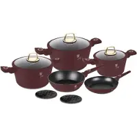 Berlinger Haus BH-8050, Gemischtes Set, Bordeaux, Gold, Aluminium, Titan Pro, Bordeaux, 20 cm