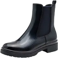 Tamaris Damen vegane Stiefelette mit Reißverschluss 1-25428-43, Größe:39 EU, Farbe:Blau