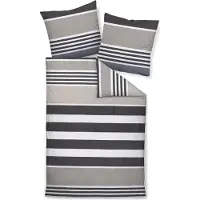 Janine Feinbiber Bettwäsche Davos 65186 braun grau 200x220 cm + 2x 80x80 cm
