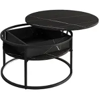 Vicco Couchtisch Marlo Schwarz/Marmor-Weiß 77 x 77 cm, Model 55941