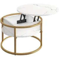 Vicco Couchtisch Marlo Weiß Marmor 57 x 57 cm, Model 55947