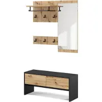 Vicco Garderobe Selena Anthrazit/Artisan 90 x 40 cm 4 Teile, Model 57314