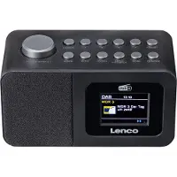 Lenco CR-625BK - DAB+/FM Radiowecker mit Farbdisplay, Sleeptimer und Doppelalarmfunktion - Schwarz