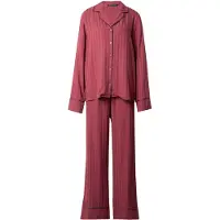Triumph Pyjama Amourette Jacquard 10225073 Dunkelrot Relaxed Fit 46