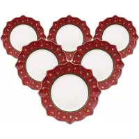 Villeroy & Boch Speiseteller "Speiseteller Toys Delight ø 28,4 cm 6er Set rot"