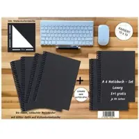 E & Z-Verlag A 6 Notizbuch - Set 4+2 gratis Luxury 80 Seiten SCHWARZ ONYX GLITTER-OPTIK kariert 10x10mm / / Bei Hugendubel