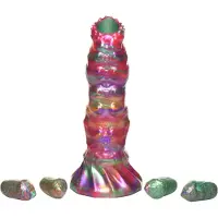XR Brands Creature Cocks Larva - Alien-Dildo mit Oviposition (Regenbogen)