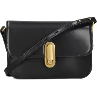 Ted Baker Leder Umhängetasche Schultertasche Kkaysa Polished Leather Crossbody Bag Black schwarz