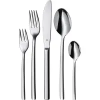 WMF Besteck-Set "Miami in eleganter Optik, ergonomische Haptik, Wellenschliff-Messer", (Set, 60 tlg.), spülmaschinengeeignet, säuregeeignet, hochwertiger Besteckkasten